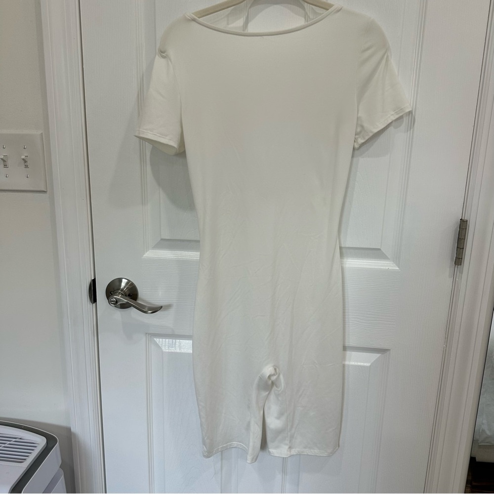 Free People Cream Short-Sleeve Romper